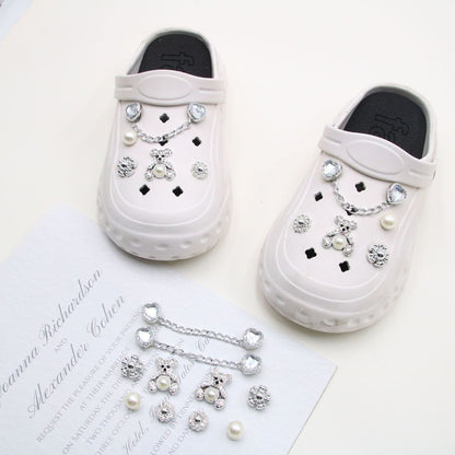 Silver Bear Shoe Buckle Beach Shoes Hole Shoes Decoration Accessories Suit