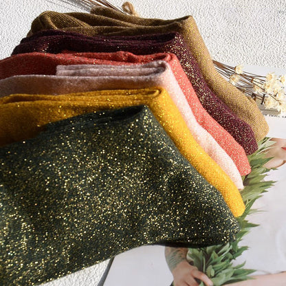 Women's Glitter Ribbed Mid Calf Slouch Socks