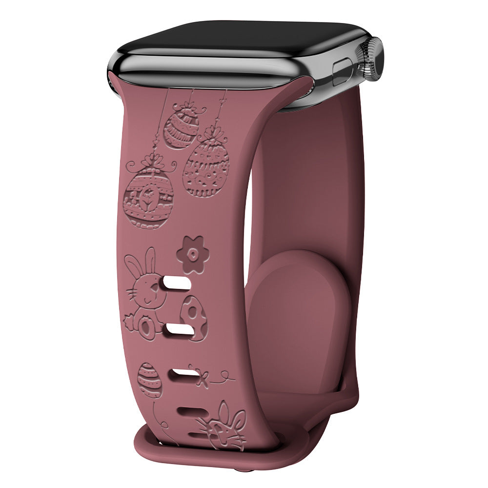 Suitable For The Easter Silicone Laser-engraved Printed Watch Strap