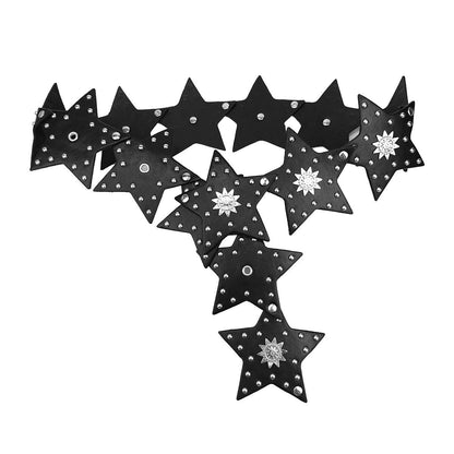 Exaggerated Waist Seal Five-pointed Star Patchwork Retro Street Women
