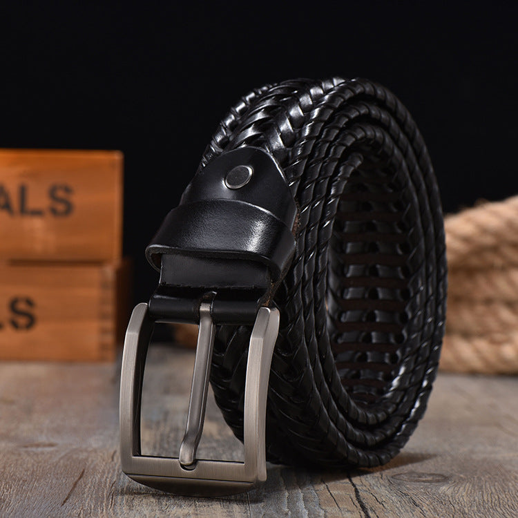 Handwoven Vintage Leather Belt For Men