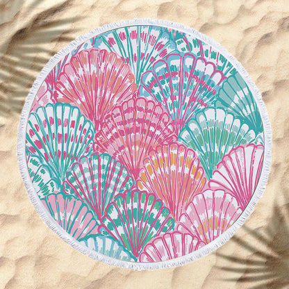 Microfiber and tassel round beach towel