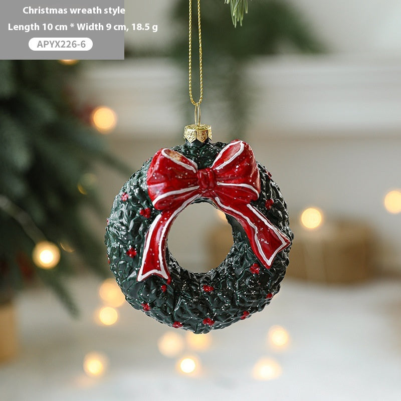 Christmas Tree Decorations Painted Plastic Christmas Pendant