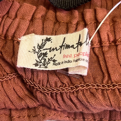 FREE PEOPLE Linen Textile Sweet On Your Crop Women's Sz M Maple Syrup 96849898
