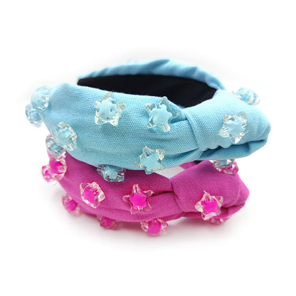 Cute Five-Pointed Star Headband Solid Color