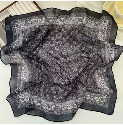 Korean-style Fresh And Delicate Floral Silk Scarf