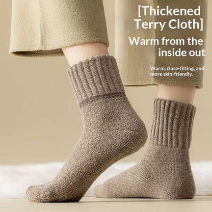 Womens Mid-calf Terry Socks For Fall And Winter