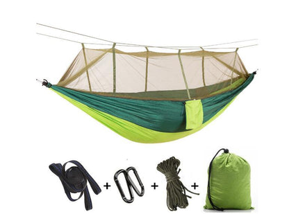 Portable Parachute Hammock with Mosquito Net - Army Green
