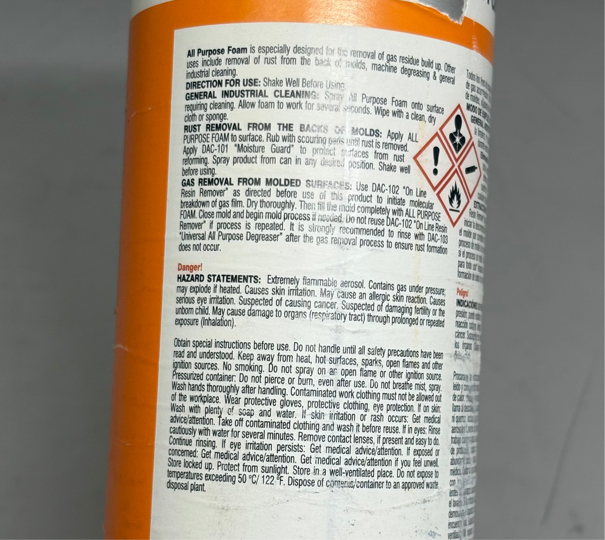 DAC INSUSTRIES (10 Pack) All Purpose Foam Citrus Based Cleaner (Cosmetic Damage)