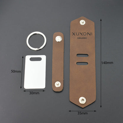 Blank heat transfer leather detachable keychain laser multifunctional DIY leather keychain leather overprint photo