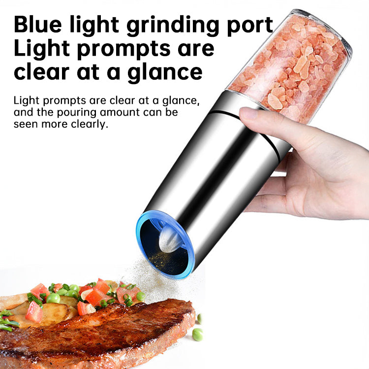 Electric Spice Grinder: Automatic, Gravity-Operated, LED Light, Adjustable Coarseness