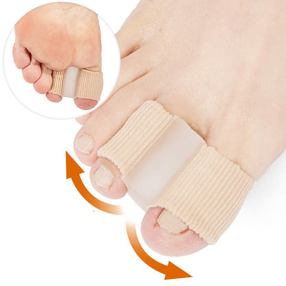 Gel fiber toe correction big toe valgus toe splitter double hole toe covering orthosis nylon
