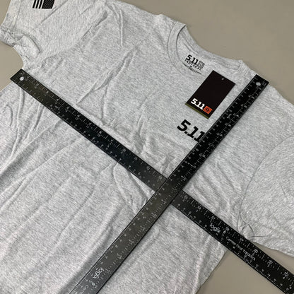 5.11 TACTICAL All Bark All Bite T-Shirt Cotton Polyester 016 Heather Grey Sz M #76330
