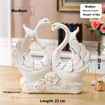 Swan Ornaments Ceramic Home Accessories Ornaments