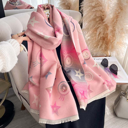 Double-sided Scarf Shawl For Women Autumnwinter