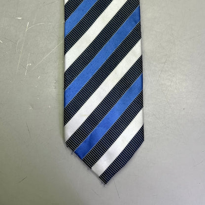 ALEXANDER JULIAN COLOURS Slanted Design Tie 60" White/Light Blue (Pre-Owned)
