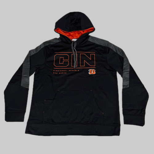 NFL Cincinnati Bengals Hoodie AFC North Sweatshirt Pullover SZ L Black 1802967