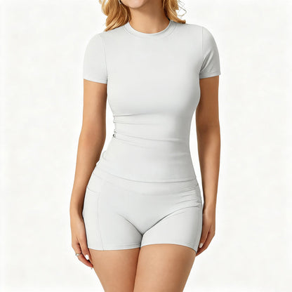 Round-neck Quick-drying Yoga Two-piece Set