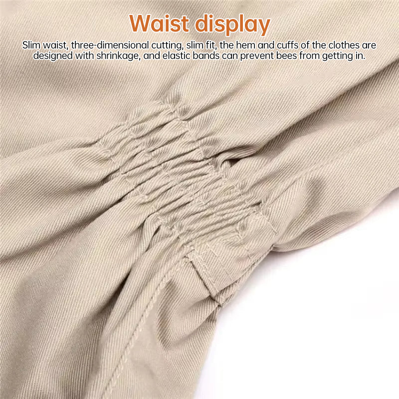 1 Set of Professional Ventilated Full - Body Beekeeping Suit with Gloves