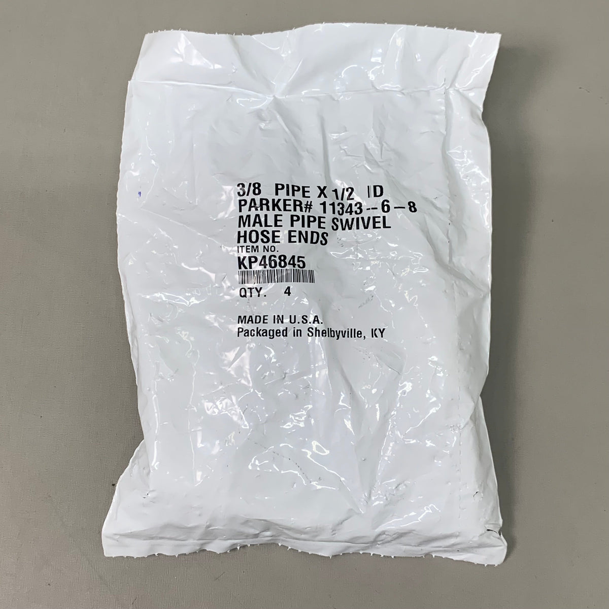 PARKER (4 PACK) Hydraulic Hose Male Pipe Swvl Hose Ends 3/8" x 1/2" Steel KP46845