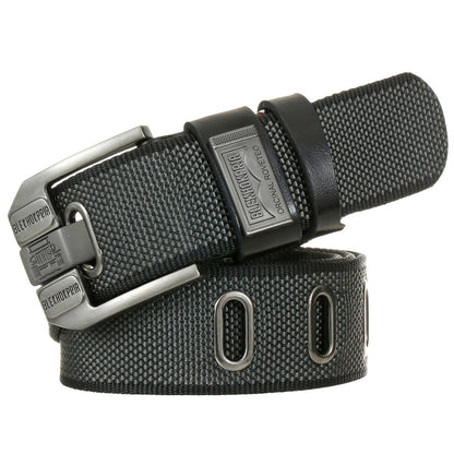 Pin Buckle Canvas Belt Cargo Pants Casual Retro Decorative Belt Fashion Men