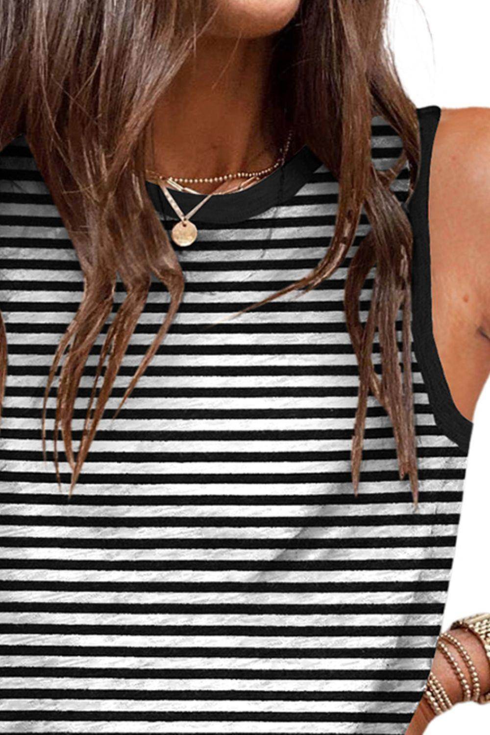 Printed Round Neck Tank for Women - Comfortable Fit