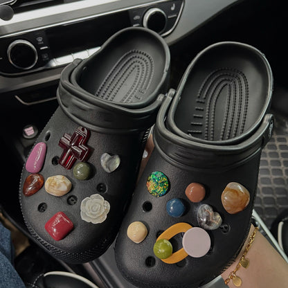 Shoe Buckle Cross Rough Stone Accessories