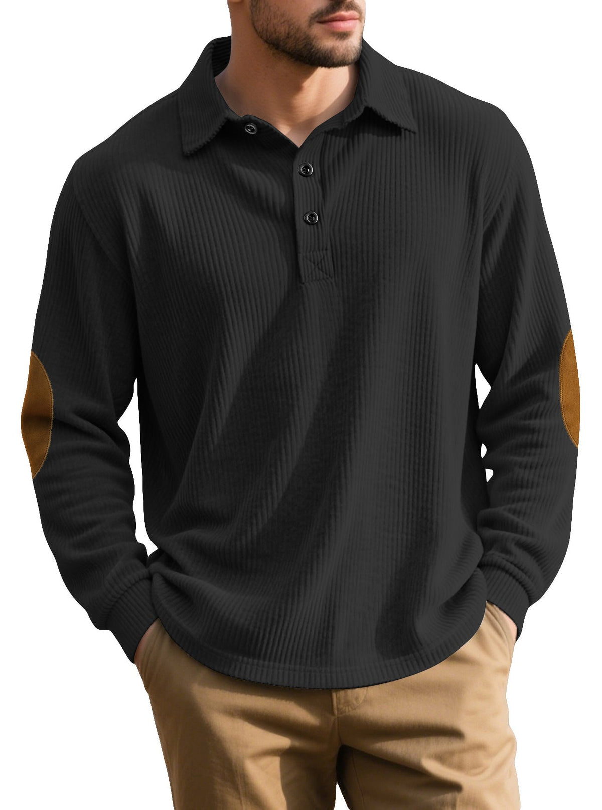 Cross-border Foreign Trade Jacquard Sweatshirt, New Amazon Spring & Autumn Men's Loose Pullover With European & American Style Collar And Elbow Pads