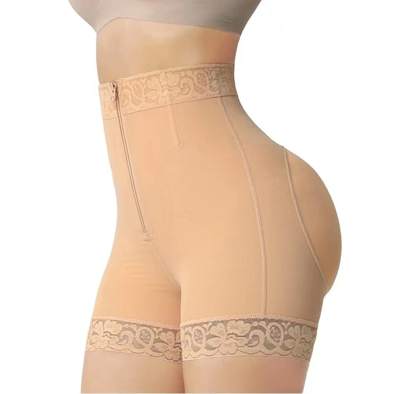 Hip Lifting Abdominal Pants with Zipper