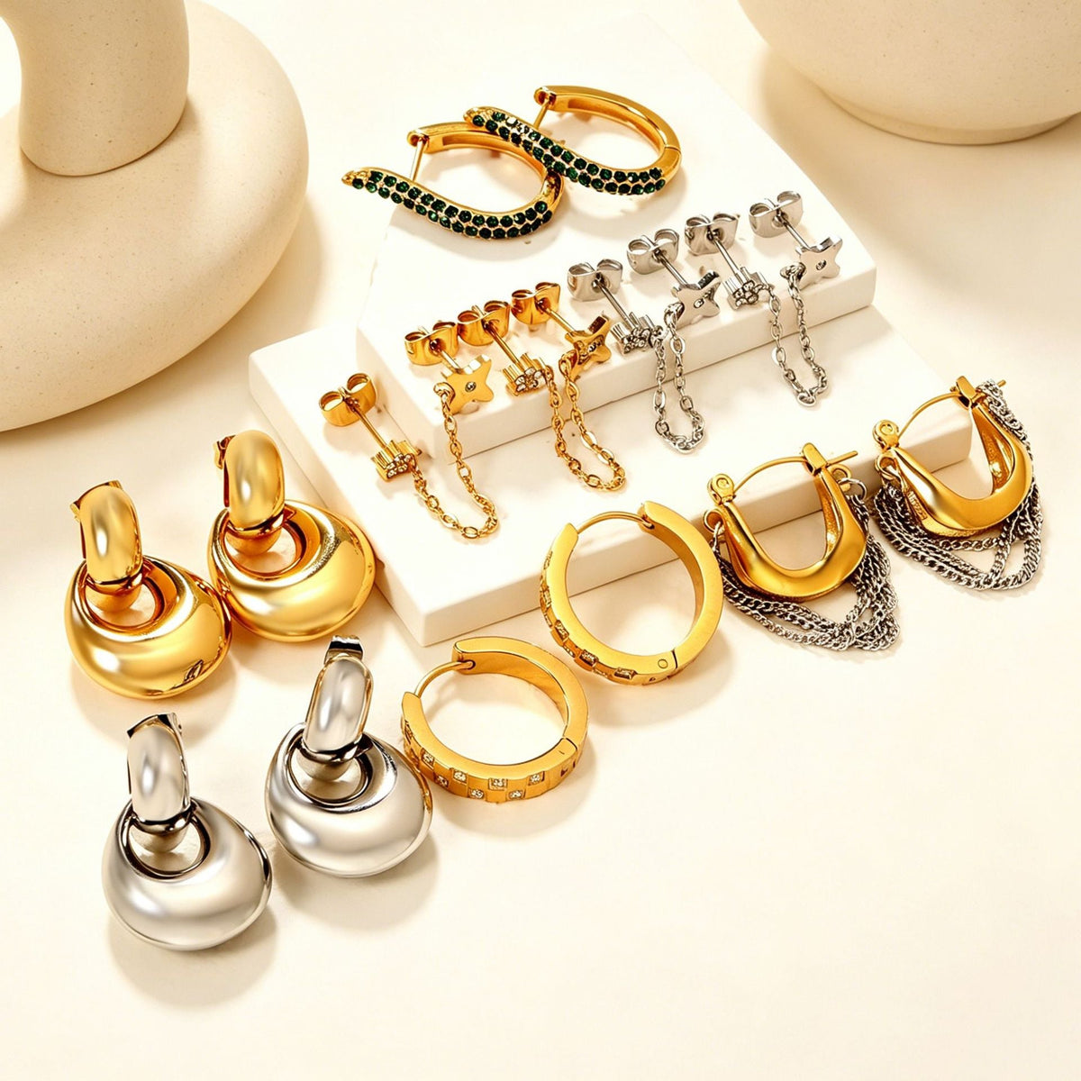Creative Design Handbag Chain Tassel Earrings