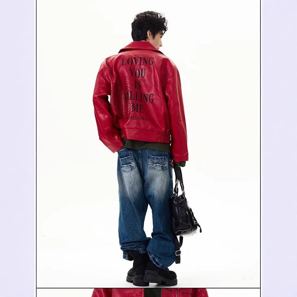 Mens Loose-fitting Edgy-chic Straight-leg Jeans