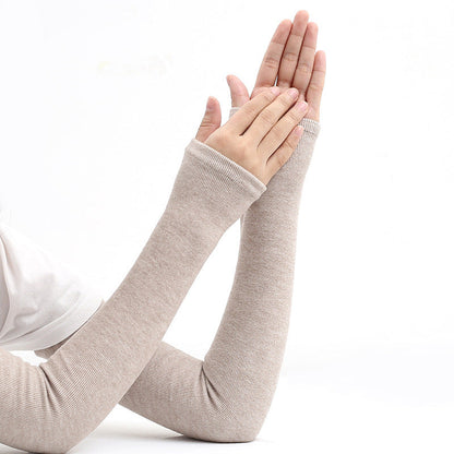 Women's Pure Cashmere Arm Warmers - Knitted Elastic Sleeve Covers for Winter Cold Weather Protection
