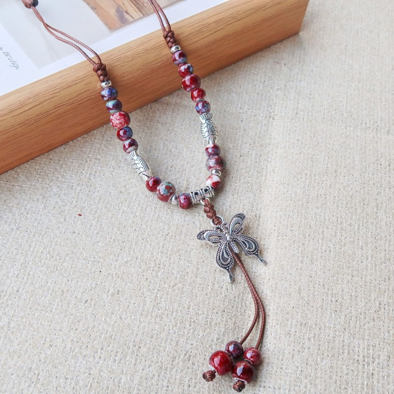 Vintage Ethnic-Style Ceramic Necklace For Women