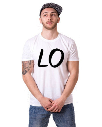 Loose round neck casual printing couple T-shirt