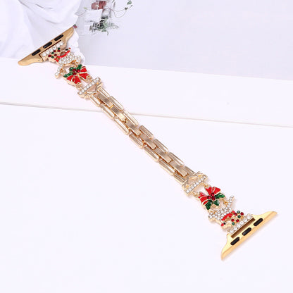 New Christmas Watch Strap Suitable For IWatch Chain Case Iwatch56789Sechristmas