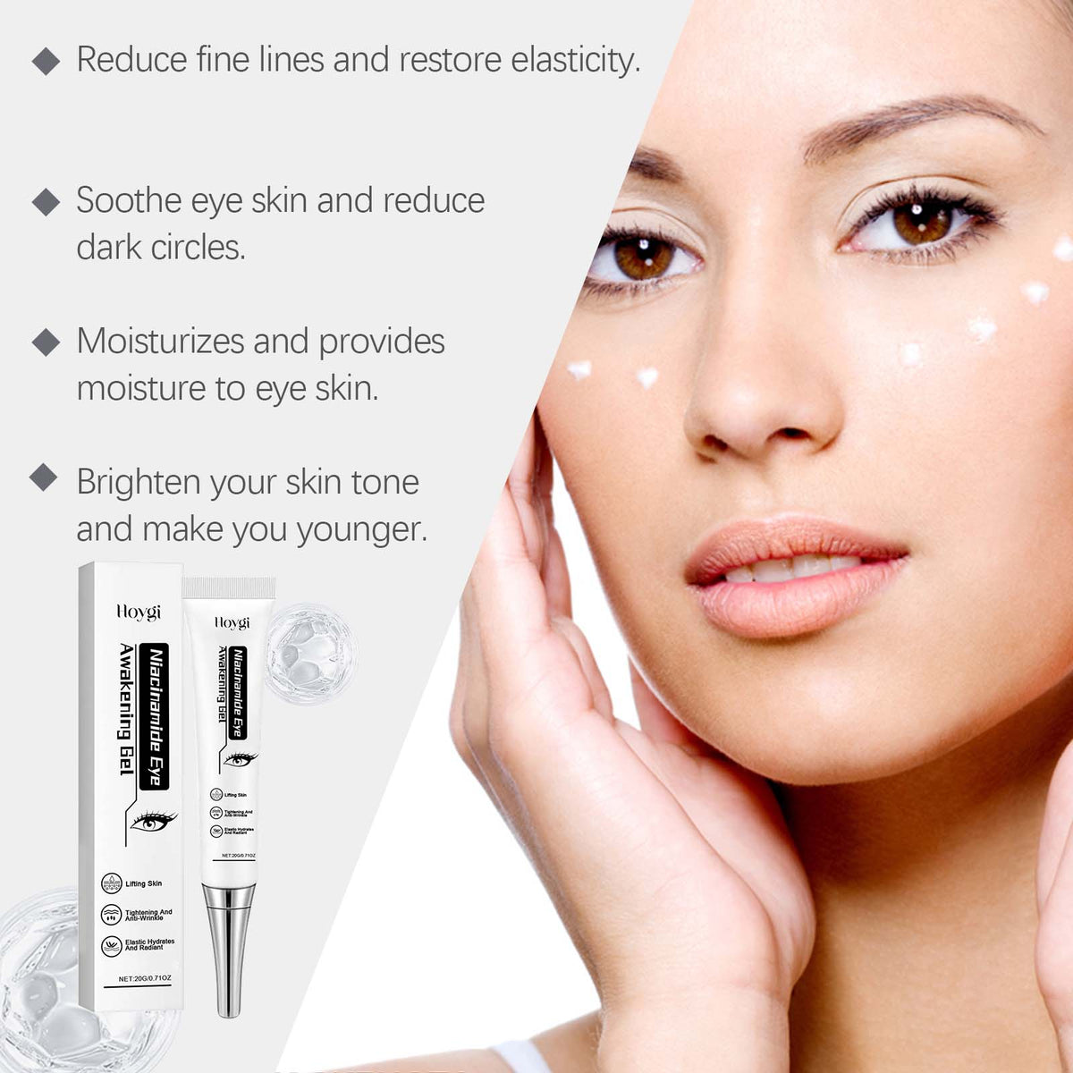 Niacinamide Eye Gel Hydrating And Moisturizing Elastic Firming Skin Around Eye Care Moisturizing Eye Cream