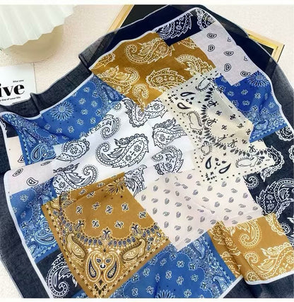 Korean-style Fresh And Delicate Floral Silk Scarf