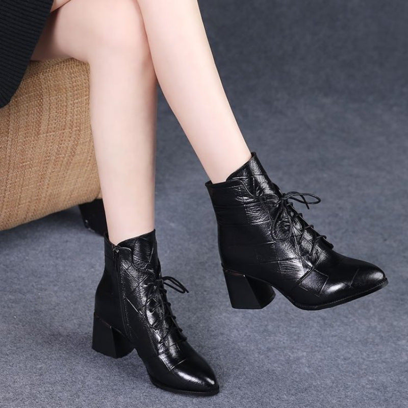 Booties High Heel Mid-calf Women