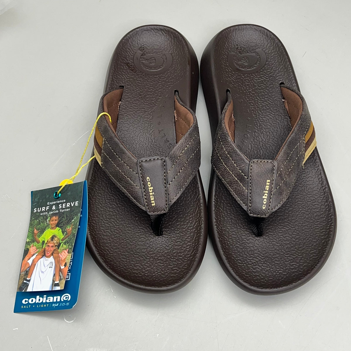 COBIAN Kandui Synthetic Leather Strap Men's Sz 8, EU 40 Chocolate KAN25-2011-8