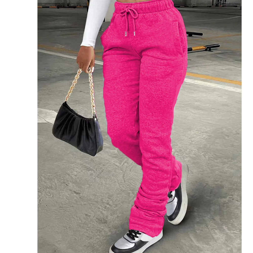 Womens Casual Sporty Drawstring Jogger Pants With Pockets