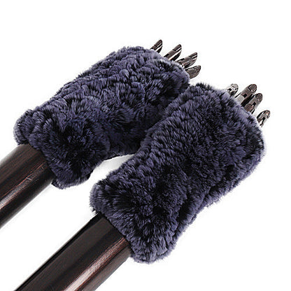 Rex Rabbit Fur Half Finger Gloves