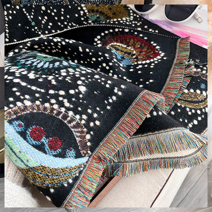 Starry Sky Cashew Flower Shawl Women's Double-Sided Thickened Scarf
