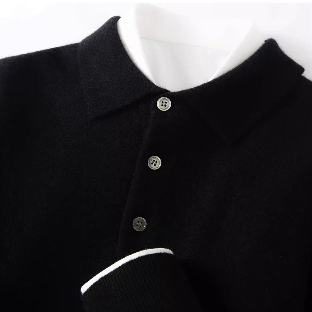 Mens Polo-Neck Business-Casual Knitted Base Layer New Arrival