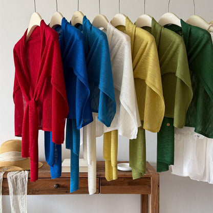 Bamboo-Section Linen Viscose Slimming Cape For Women