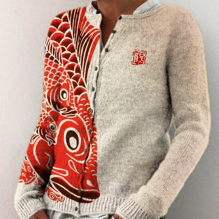 Elegant Design Beige Mens Casual Sweater