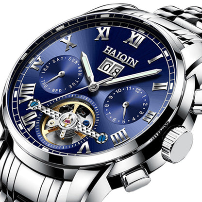 Men's Fashion Luminous Waterproof Skeleton Tourbillon Watch