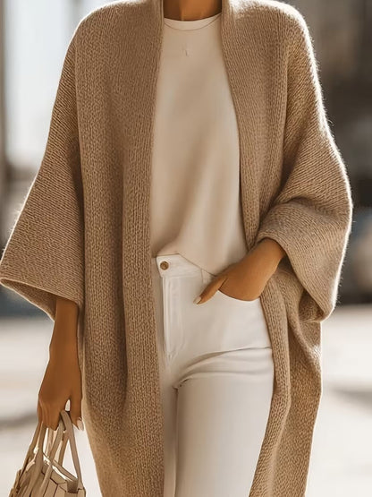 Women's Solid-color Versatile Knitted Shawl Jacket