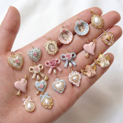 Loving-heart Pendant Shell And Boweveryday Accessories