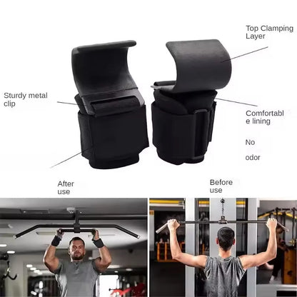 2PCS Power Hooks: Non - Slip Wrist Straps, Ideal for Gym, Pull - Ups, Powerlifting.