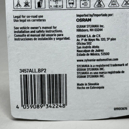 SYLVANIA (6 Bulb) Long Life Miniature 3457A, Orange 3457ALL.BP2